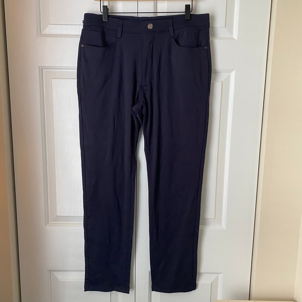 Collars & Co. Mens Velocity Pull-On Performance Pants 36x32 Stretch Casual‎ Navy